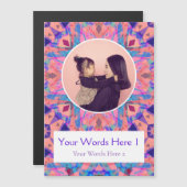 Aangepaste Paarse Roze Ster Verjaardag Gift Foto M Magnetische Uitnodiging (Voorkant / Achterkant)