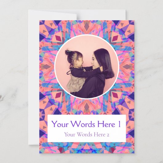 Aangepaste Paarse Roze Ster Verjaardag Gift Foto M Magnetische Uitnodiging (Voorkant)