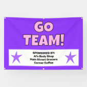 Aangepaste Paarse Roze Team Banner (Horizontaal)