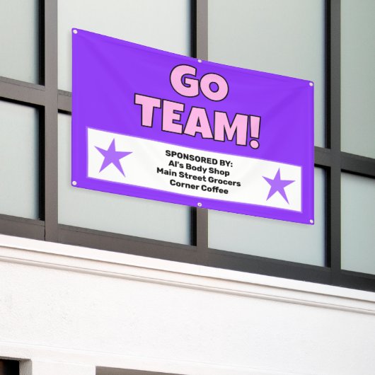 Aangepaste Paarse Roze Team Banner (Buitenkant Gebouw)