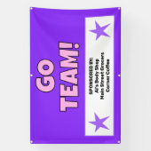 Aangepaste Paarse Roze Team Banner (Verticaal)