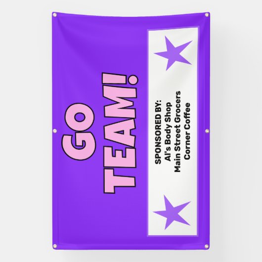 Aangepaste Paarse Roze Team Banner (Verticaal)