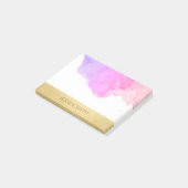 Aangepaste Paarse roze Waterverf Faux Gold Foil Post-it® Notes (Schuin)