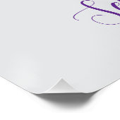 Aangepaste Paarse Script Wedding Achtergrond Perfect Poster (Hoek)