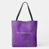 Aangepaste Paarse Sorority Black Art Tote Bag (Achterkant)