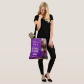Aangepaste Paarse Sorority Black Art Tote Bag (Op model)
