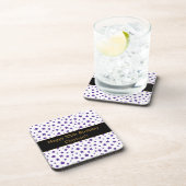 Aangepaste Paarse sterren met bericht verjaardagsf Bier Onderzetter (Rechterzijde)