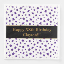 Aangepaste Paarse sterren met bericht verjaardagsf