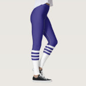 Aangepaste Paarse-team kleurenwasknop Leggings (Rechts)