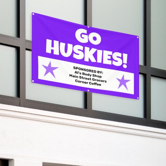 Aangepaste Paarse Teambanner Spandoek (Buitenkant Gebouw)