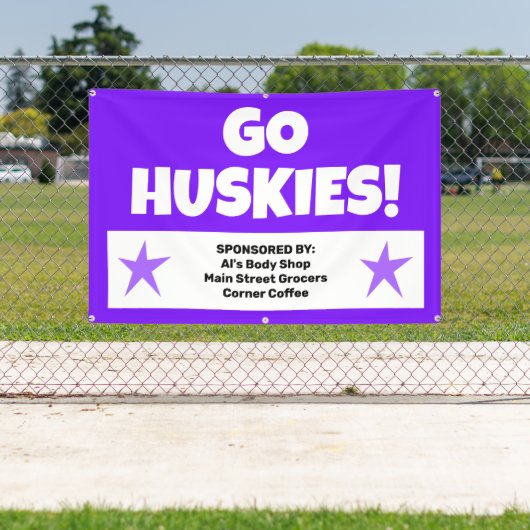 Aangepaste Paarse Teambanner Spandoek (Insitu)