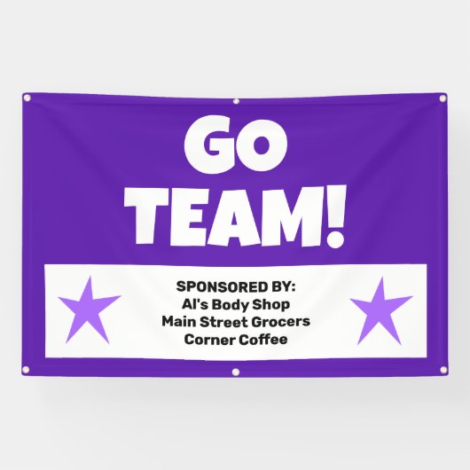 Aangepaste Paarse Teambanner Spandoek (Horizontaal)