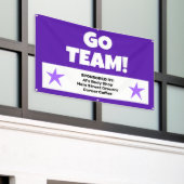 Aangepaste Paarse Teambanner Spandoek (Buitenkant Gebouw)