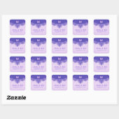 Aangepaste Paarse trouwnamen datum S431 Vierkante Sticker (Vel)