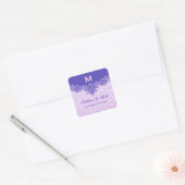 Aangepaste Paarse trouwnamen datum S431 Vierkante Sticker (Envelop)