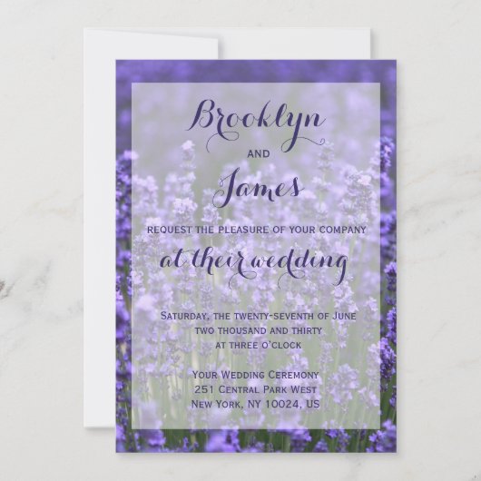 Aangepaste Paarse uitnodigingen voor weddenschappe (Voorkant)