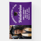 Aangepaste paarse valedictorian foto afstudeerfees spandoek (Verticaal)