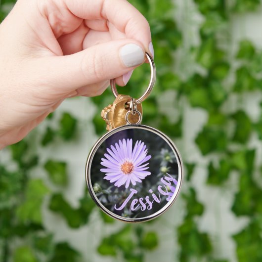 Aangepaste Paarse ventilatorNatuur Sleutelhanger (Hand)