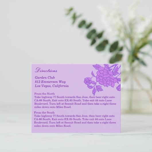 Aangepaste Paarse ventilatorrichtkaarten Informatiekaartje (Staand voorkant)