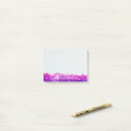 Aangepaste Paarse Violet Lavender Waterverf Post-it® Notes (Op bureau)