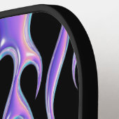 Aangepaste Paarse vlam Metallic gepersonaliseerd Pickleball Paddle (Links Detail)