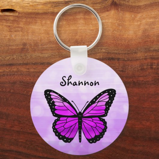 Aangepaste Paarse vlinder Sleutelhanger (Voorkant)
