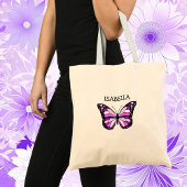 Aangepaste Paarse vlinder Tote Bag