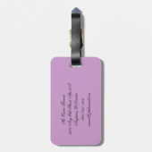 Aangepaste Paarse vlinders Bagagelabel (Achterkant verticaal)