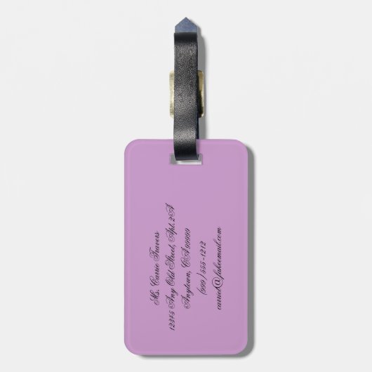 Aangepaste Paarse vlinders Bagagelabel (Achterkant verticaal)