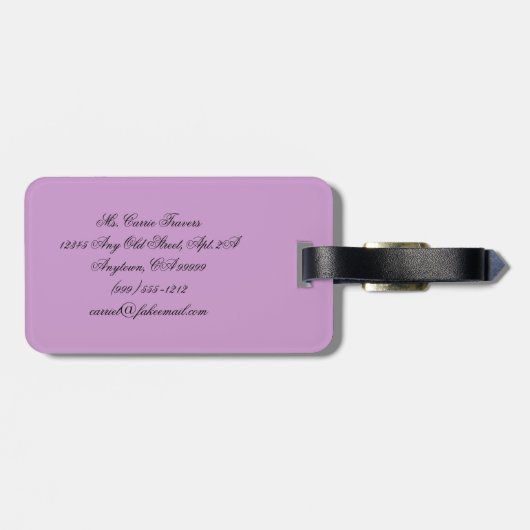 Aangepaste Paarse vlinders Bagagelabel (Achterkant horizontaal)
