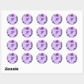 Aangepaste Paarse vlinders Ronde Sticker (Vel)