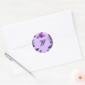 Aangepaste Paarse vlinders Ronde Sticker (Envelop)