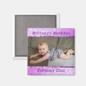 Aangepaste Paarse vogelherinnering Magnet (Voorkant / Achterkant)