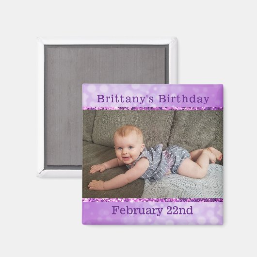 Aangepaste Paarse vogelherinnering Magnet (Voorkant / Achterkant)