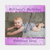 Aangepaste Paarse vogelherinnering Magnet (Voorkant)