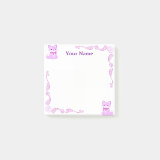 Aangepaste paarse vos filigraan Post-it Notities Post-it® Notes