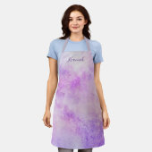 Aangepaste Paarse Waterverf Lavender Schort (Gedragen)