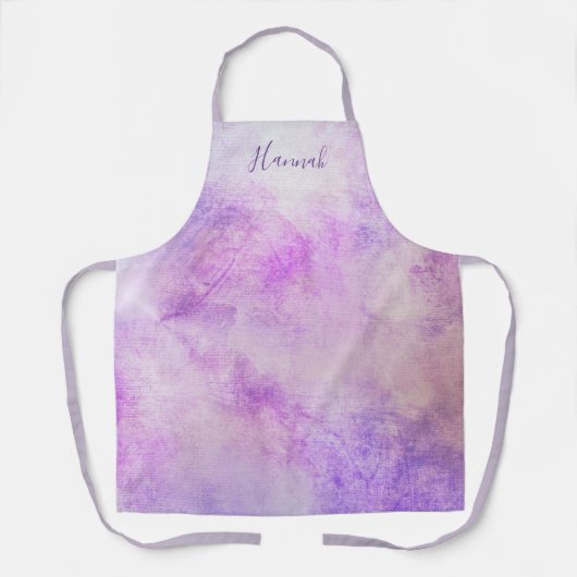 Aangepaste Paarse Waterverf Lavender Schort (Voorkant)