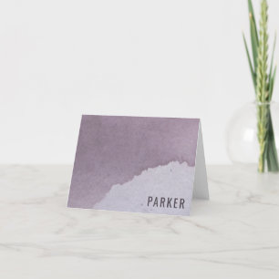 Aangepaste Paarse Waterverf van de Moderne Naam Bedankkaart