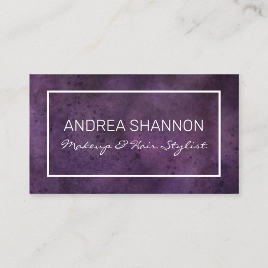 Aangepaste Paarse Waterverf Visitekaartje (Voorkant)