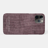 Aangepaste Paarse wijnbouw Rustic Linen Texture Case-Mate iPhone Case (Achterkant (horizontaal))