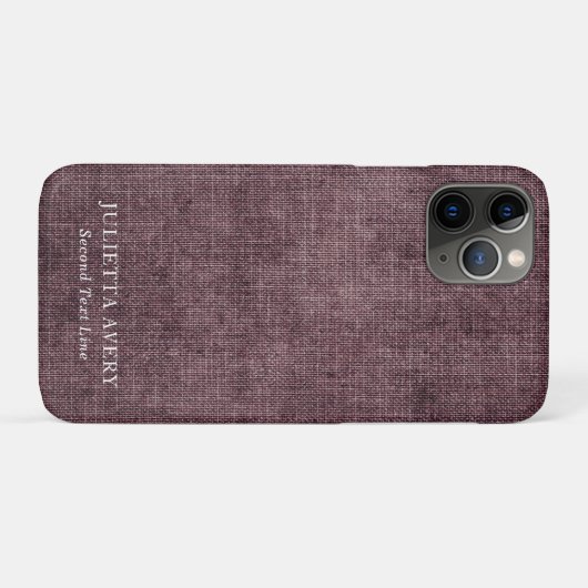 Aangepaste Paarse wijnbouw Rustic Linen Texture Case-Mate iPhone Case (Achterkant (horizontaal))