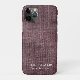 Aangepaste Paarse wijnbouw Rustic Linen Texture Case-Mate iPhone Case
