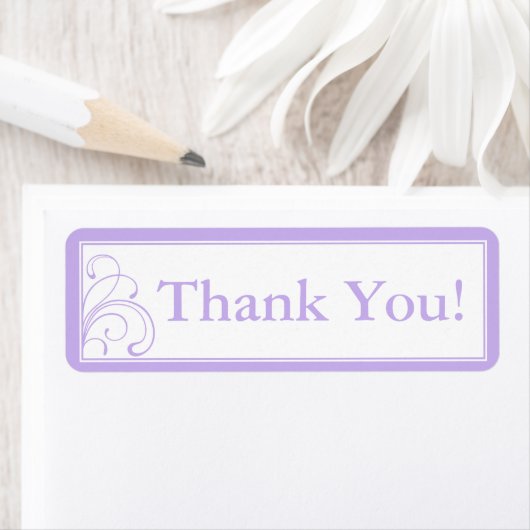 Aangepaste Paarse & wit dank u Stickers of labels (Insitu)