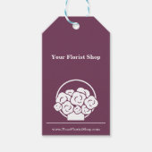 🌷Aangepaste Paarse & Witte Bloemist Bloemverzorgi Cadeaulabel (Voorkant)