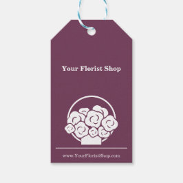 🌷Aangepaste Paarse & Witte Bloemist Bloemverzorgi Cadeaulabel