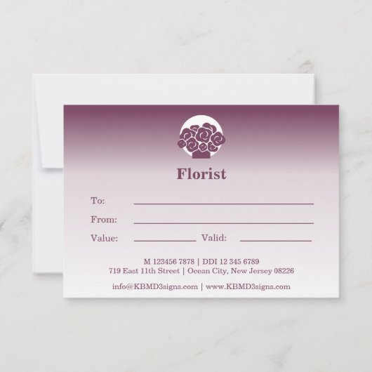 💝Aangepaste Paarse & Witte Cadeaubon Opmerking Ka Notitiekaartje (Achterkant)