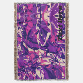 Aangepaste Paarse, witte en roze schilderplaat Deken (Voorkant Verticaal)