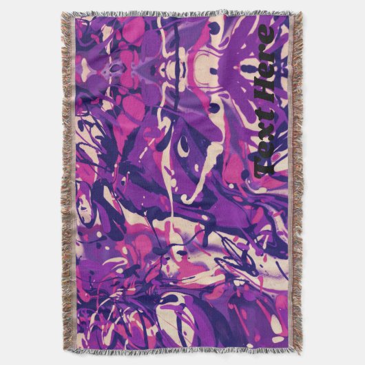 Aangepaste Paarse, witte en roze schilderplaat Deken (Voorkant Verticaal)