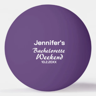 Aangepaste paarse witte vrijgezellenfeest weekendf pingpongbal